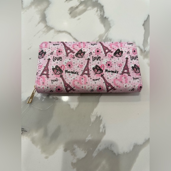 Imoshion USA vegan leather zippy wallet Paris Eiffel Tower theme. - Picture 5 of 7